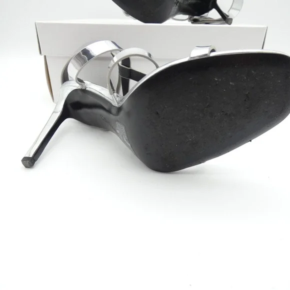 Calvin Klein Dolcita Metallic Silver Strappy Stiletto Sandals 6M 34E5956-SLV - Picture 3 of 8